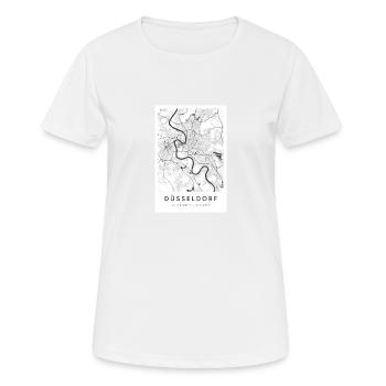 Düsseldorf Carte Carte Carte De La Ville Carte Du Rhin - T-shirt respirant Femme - blanc - Devant - AI Model Female 172 dark (172cm)