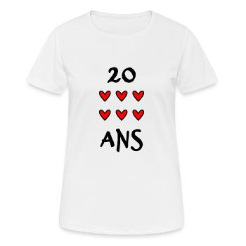 20. 20 YEARS. 20th ANNIVERSARY. 20TH ANNIVERSARY. - Women's Breathable T-Shirt - white - Front - AI Model Female 172 dark (172cm)