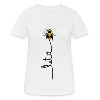 Let it bee - Frauen T-Shirt atmungsaktiv - Weiß - Vorne - AI Model Female 172 dark (172cm)