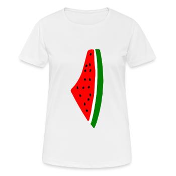 Wassermelone Melone - Frauen T-Shirt atmungsaktiv - Weiß - Vorne - AI Model Female 172 dark (172cm)