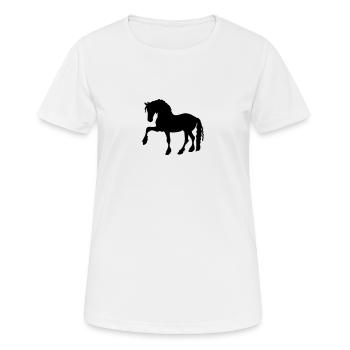Cheval frison - T-shirt respirant Femme - blanc - Devant - AI Model Female 172 dark (172cm)