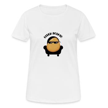 Couch potato chilling lazy - Women's Breathable T-Shirt - white - Front - AI Model Female 172 dark (172cm)