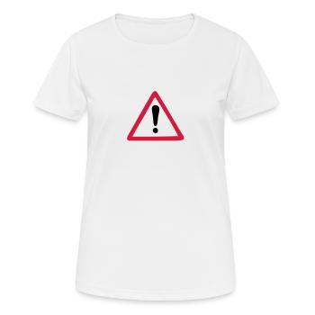 hazard warning sign warning - Women's Breathable T-Shirt - white - Front - AI Model Female 172 dark (172cm)