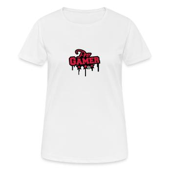 Pro Gamer Graffiti - Frauen T-Shirt atmungsaktiv - Weiß - Vorne - AI Model Female 172 dark (172cm)