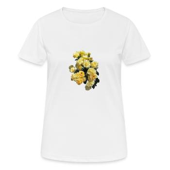 Rose bush with buds - Women's Breathable T-Shirt - white - Front - AI Model Female 172 dark (172cm)