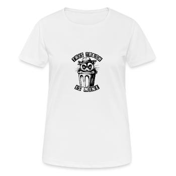 Trash possum with hat looking out of the garbage can - Women's Breathable T-Shirt - white - Front - AI Model Female 172 dark (172cm)