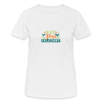 Manger Dormir Fauconnerie - T-shirt respirant Femme - blanc - Devant - AI Model Female 172 dark (172cm)
