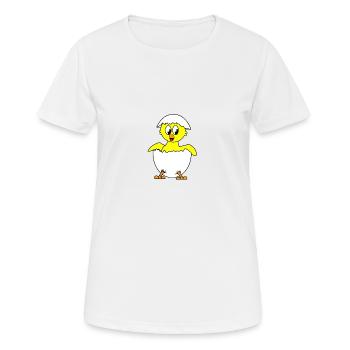 Ei - Frauen T-Shirt atmungsaktiv - Weiß - Vorne - AI Model Female 172 dark (172cm)