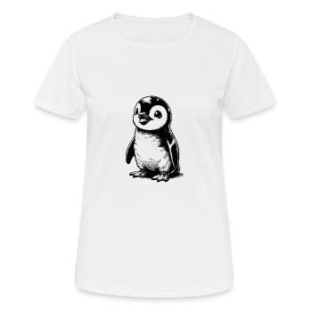Cute little waddling baby kids penguin - Women's Breathable T-Shirt - white - Front - AI Model Female 172 dark (172cm)