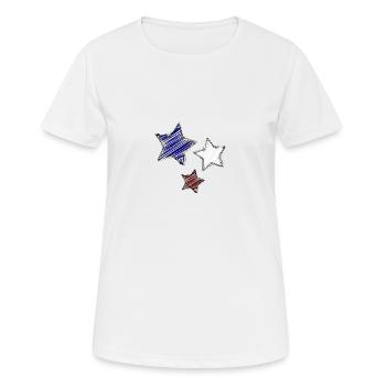 STERN. STERNE. STERN. STERNE. FEST. JAHRESTAG - Frauen T-Shirt atmungsaktiv - Weiß - Vorne - AI Model Female 172 dark (172cm)