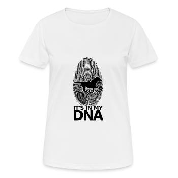 Chevaux cheval équitation Pony Équitation Cheval DNA - T-shirt respirant Femme - blanc - Devant - AI Model Female 172 dark (172cm)
