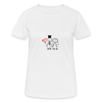 Hochzeitspärchen - Frauen T-Shirt atmungsaktiv - Weiß - Vorne - AI Model Female 172 dark (172cm)