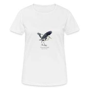 heron cendre coeur de breizh jugon les lacs - T-shirt respirant Femme - blanc - Devant - AI Model Female 172 dark (172cm)