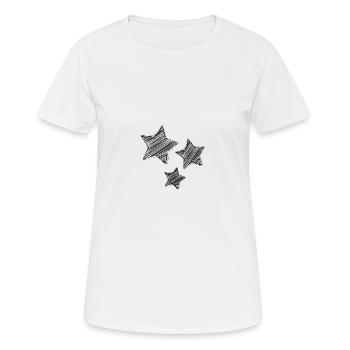 STERN. STERNE. STERN. STERNE. FEST. JAHRESTAG - Frauen T-Shirt atmungsaktiv - Weiß - Vorne - AI Model Female 172 dark (172cm)