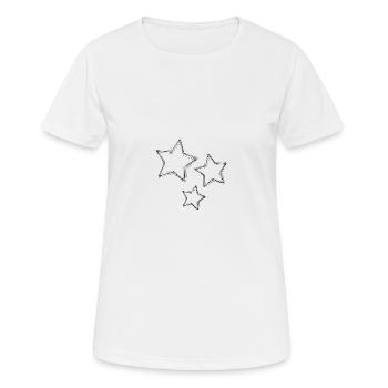 STERN. STERNE. STERN. STERNE. FEST. JAHRESTAG - Frauen T-Shirt atmungsaktiv - Weiß - Vorne - AI Model Female 172 dark (172cm)