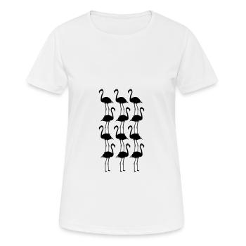 Flamingos Tiere Symbolik - Frauen T-Shirt atmungsaktiv - Weiß - Vorne - AI Model Female 172 dark (172cm)