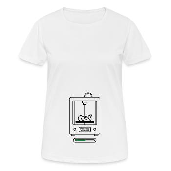 Schwangerschaft 3D-Druck - Frauen T-Shirt atmungsaktiv - Weiß - Vorne - AI Model Female 172 dark (172cm)