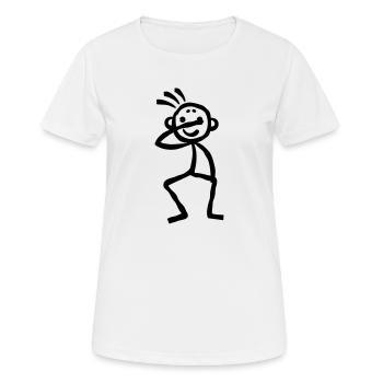 Dabbing Stickman Stich Figure - Frauen T-Shirt atmungsaktiv - Weiß - Vorne - AI Model Female 172 dark (172cm)