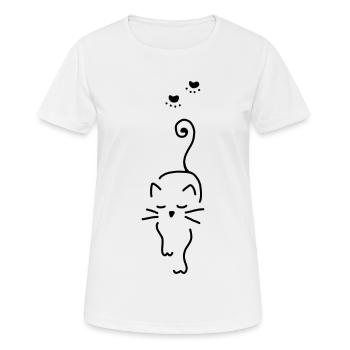 Empreinte de patte d'animal de compagnie de chat - T-shirt respirant Femme - blanc - Devant - AI Model Female 172 dark (172cm)