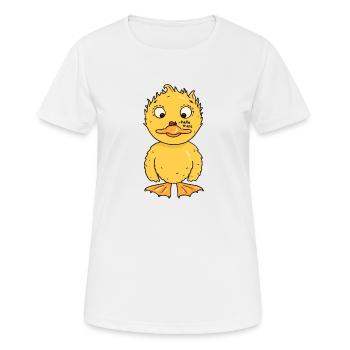 Un petit canard se lie d’amitié avec une coccinelle - T-shirt respirant Femme - blanc - Devant - AI Model Female 172 dark (172cm)