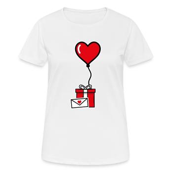 Gift Balloon Heart Valentine's Day 2023 - Women's Breathable T-Shirt - white - Front - AI Model Female 172 dark (172cm)