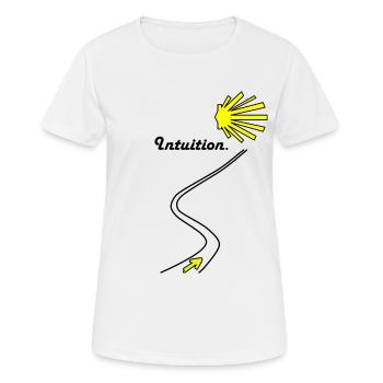 Camino de Santiago Jakobsweg - T-shirt respirant Femme - blanc - Devant - AI Model Female 172 dark (172cm)