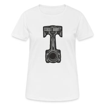Kolben mit Pleuel - Frauen T-Shirt atmungsaktiv - Weiß - Vorne - AI Model Female 172 dark (172cm)