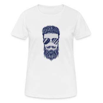 Mann Frisur Bart - Frauen T-Shirt atmungsaktiv - Weiß - Vorne - AI Model Female 172 dark (172cm)