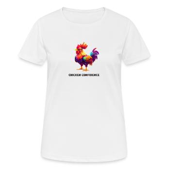 CHICKEN CONFIDENCE - Women's Breathable T-Shirt - white - Front - AI Model Female 172 dark (172cm)