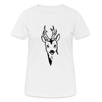 Rehbock - Frauen T-Shirt atmungsaktiv - Weiß - Vorne - AI Model Female 172 dark (172cm)