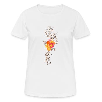 Style floral bohème - T-shirt respirant Femme - blanc - Devant - AI Model Female 172 dark (172cm)