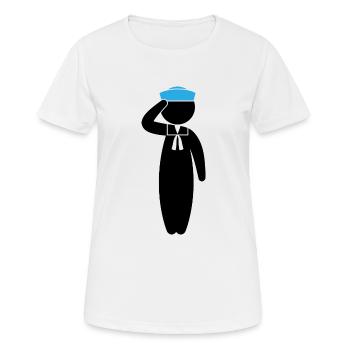 Ein salutierender Matrose - Frauen T-Shirt atmungsaktiv - Weiß - Vorne - AI Model Female 172 dark (172cm)