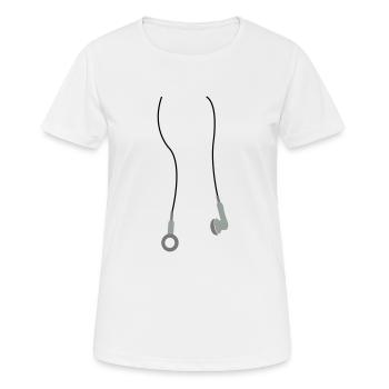 kopfhoerer3 - Frauen T-Shirt atmungsaktiv - Weiß - Vorne - AI Model Female 172 dark (172cm)