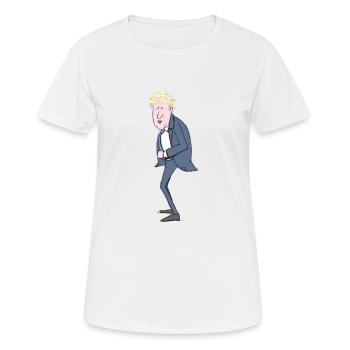 Illustration de Boris Johnson - T-shirt respirant Femme - blanc - Devant - AI Model Female 172 dark (172cm)