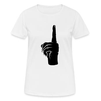 Haut Pointage du doigt - T-shirt respirant Femme - blanc - Devant - AI Model Female 172 dark (172cm)
