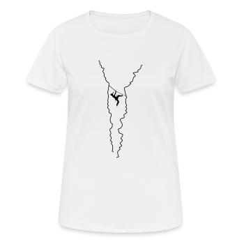 Climbing, mountaineering, extreme sports - Women's Breathable T-Shirt - white - Front - AI Model Female 172 dark (172cm)