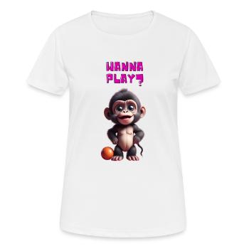 want to play? - Women's Breathable T-Shirt - white - Front - AI Model Female 172 dark (172cm)