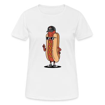 New York Hot Dog Attitude - Women's Breathable T-Shirt - white - Front - AI Model Female 172 dark (172cm)