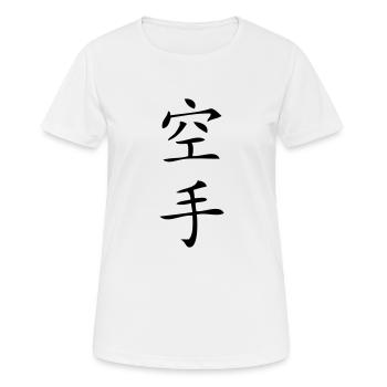 Karate Zeichen - Frauen T-Shirt atmungsaktiv - Weiß - Vorne - AI Model Female 172 dark (172cm)
