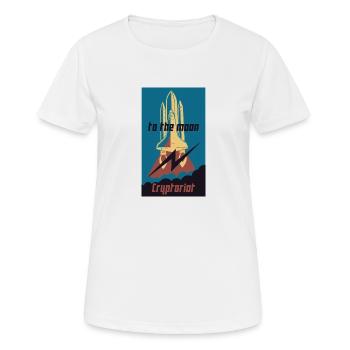 Cryptoriot - Frauen T-Shirt atmungsaktiv - Weiß - Vorne - AI Model Female 172 dark (172cm)