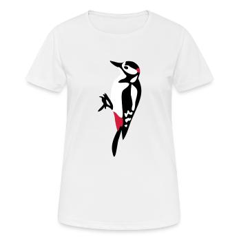Buntspecht - Frauen T-Shirt atmungsaktiv - Weiß - Vorne - AI Model Female 172 dark (172cm)