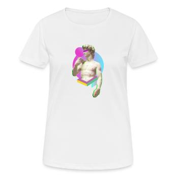 Michelangelo David Statue Modern Urban Geschenk - Frauen T-Shirt atmungsaktiv - Weiß - Vorne - AI Model Female 172 dark (172cm)