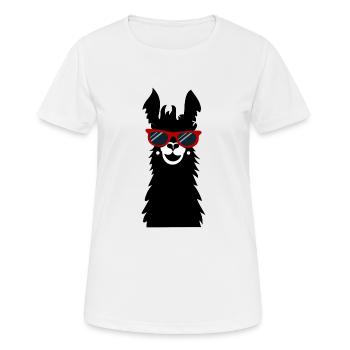 Llama with sunglasses Cool vector - Women's Breathable T-Shirt - white - Front - AI Model Female 172 dark (172cm)