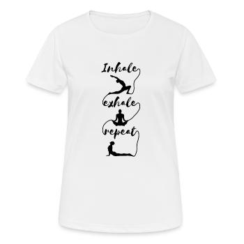 Yoga Meditation Spiritualität Atmung Schwarz - Frauen T-Shirt atmungsaktiv - Weiß - Vorne - AI Model Female 172 dark (172cm)