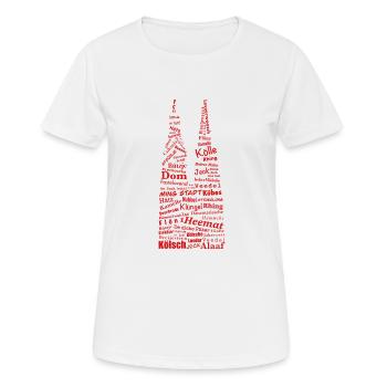 Kölner Dom Design Köln Design - Frauen T-Shirt atmungsaktiv - Weiß - Vorne - AI Model Female 172 dark (172cm)