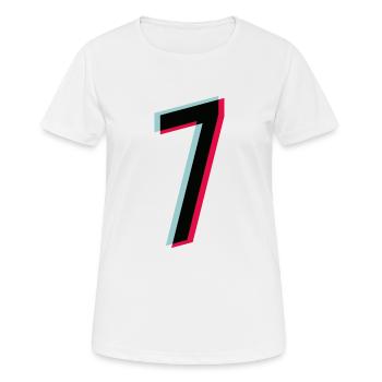 Zahl 7 Ziffer Trikotnummer Tiktok Style dunkel - Frauen T-Shirt atmungsaktiv - Weiß - Vorne - AI Model Female 172 dark (172cm)