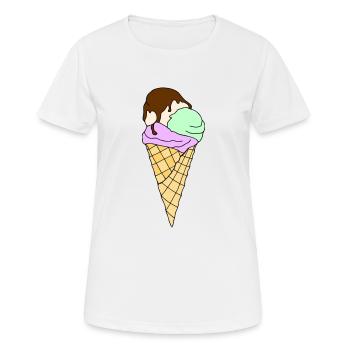 Eis - Frauen T-Shirt atmungsaktiv - Weiß - Vorne - AI Model Female 172 dark (172cm)