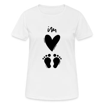 Im Herzen barfuß - barfuss am Strand, im Sand... - Frauen T-Shirt atmungsaktiv - Weiß - Vorne - AI Model Female 172 dark (172cm)