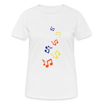 Musiknoten zeichen - Frauen T-Shirt atmungsaktiv - Weiß - Vorne - AI Model Female 172 dark (172cm)