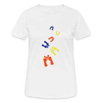 Fernglas Symbol - Frauen T-Shirt atmungsaktiv - Weiß - Vorne - AI Model Female 172 dark (172cm)